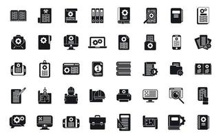 Technical document icons set simple vector. Building manual vector