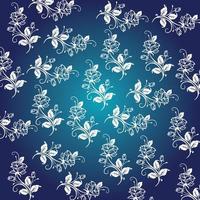 Blue background and white rose texture pattern vector