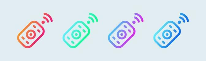 Remote line icon in gradient colors. Wireless control signs vector illustration