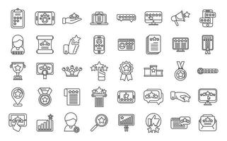 Ranking icons set outline vector. Premium cup vector