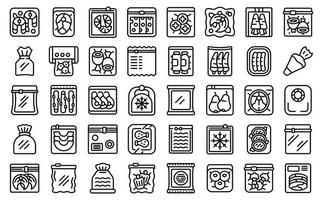 Vacuum bags icons set outline vector. Foil pack vector