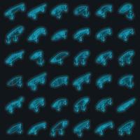 Fish bait icons set vector neon