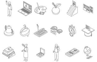 Education workflow icons set vector outline