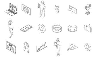 Reputation icons set vector outline