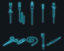 Catheter icons set vector neon