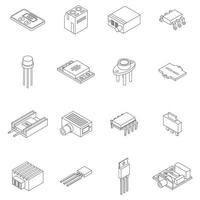 Voltage regulator icons set vector outline