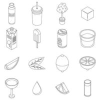 cal, iconos, conjunto, vector, contorno vector