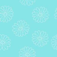 flowers seamless pattern hand drawn in doodle style. camomile background for wallpaper, textile, wrapping paper, digital paper vector