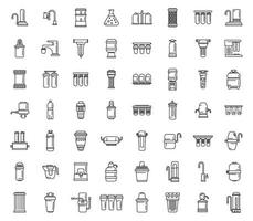 Equipment for water purification icons set outline vector. Filter treatment vector