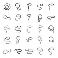 Lasso icons set simple vector. Hand cowboy vector