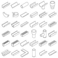 Gutter icons set vector outline