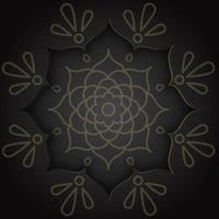 Indian design card in paper style with rangoli and mandala pattern on black background vector