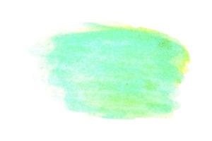 Stain of watercolor paint green and yellow color isolated on white. Background for text and design. Illustration vector