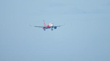 PHUKET, THAILAND DECEMBER 1, 2018 - AirAsia Airbus 320 9M AGB approaching before landing, International Phuket Airport video