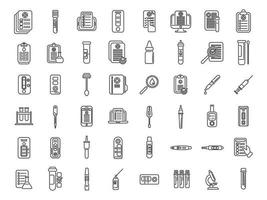 Test result icons set outline vector. Hiv test vector