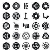 Clutch icons set simple vector. Machine engine vector