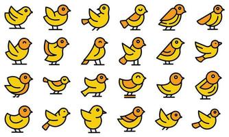 Sparrow icons set vector flat