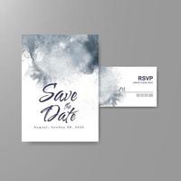 Wedding invitation with abstract watercolor background vector