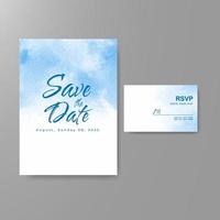 Wedding invitation with abstract watercolor background vector