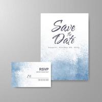Wedding invitation with abstract watercolor background vector