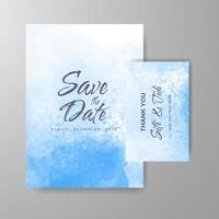 Wedding invitation with abstract watercolor background vector