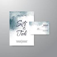 Wedding invitation with abstract watercolor background vector