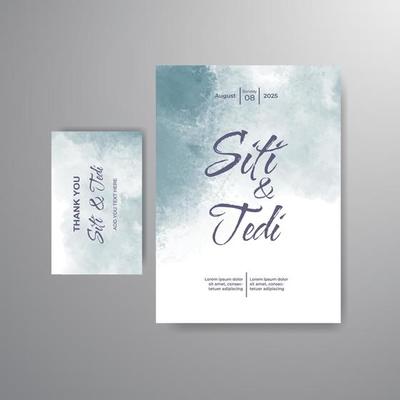 Wedding invitation with abstract watercolor background
