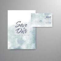 Wedding invitation with abstract watercolor background vector