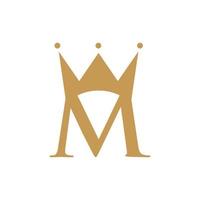 logotipo de empresa de monograma de corona de letra m vector