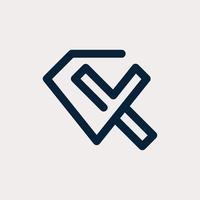 letra x diamante moderno logotipo simple vector