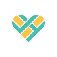 Letter H Love Heart Modern Business Logo vector