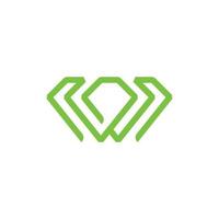 Letter W Line Diamond Simplicity Logo vector