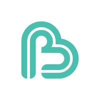 Letter B Love Monogram Modern Logo vector