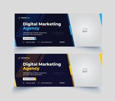 Digital Marketing Facebook Cover Page Design vector