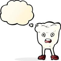 cartoon tooth with thought bubble vector