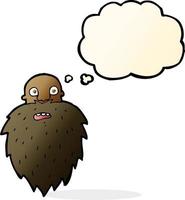 cartoon bearded man with thought bubble vector