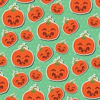 Halloween pumpkin seamless pattern background vector