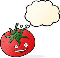 cartoon tomato with thought bubble vector