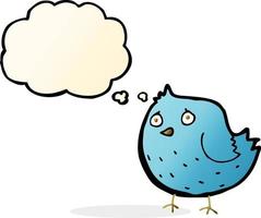 cartoon bird with thought bubble vector