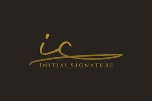 Initial IC Letter Signature Logo Template elegant design logo. Hand drawn Calligraphy lettering Vector illustration.