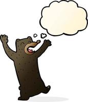 cartoon black bear with thought bubble vector