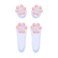 Hare paws concept. Cute and lovely rabbit feet. Isolated illustration on a white background. Cartoon style. Vector illustration.