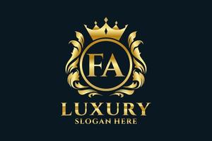 Initial FA Letter Royal Luxury Logo template in vector art for luxurious branding projects and other vector illustration.