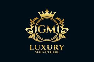 Initial GM Letter Royal Luxury Logo template in vector art for luxurious branding projects and other vector illustration.