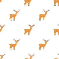 Children s seamless pattern with a deer on white background. vector