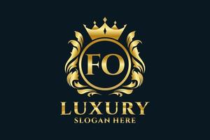 Initial FO Letter Royal Luxury Logo template in vector art for luxurious branding projects and other vector illustration.