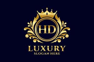 Initial HD Letter Royal Luxury Logo template in vector art for luxurious branding projects and other vector illustration.