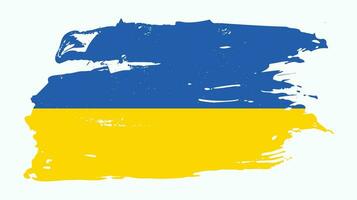 Distressed grungy Ukraine colorful flag vector