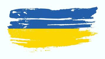 Brush paint effect grunge texture Ukraine flag vector