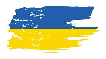 Colorful brush effect Ukraine grunge flag design vector